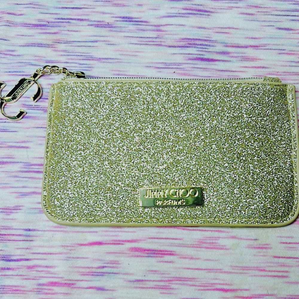 JIMMY CHOO GOLD PLATED SPARKLY WALLET